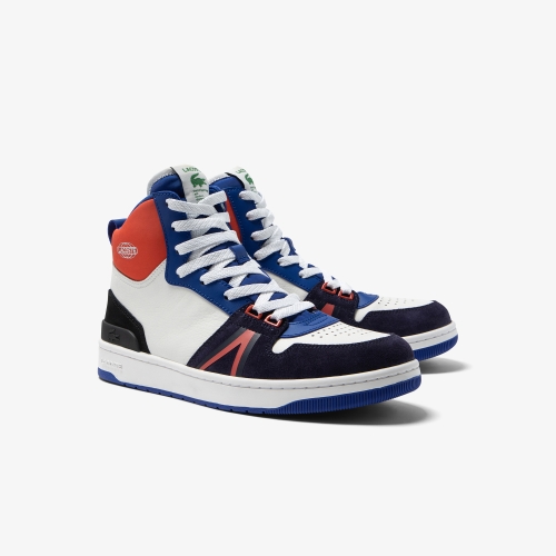 Men's Lacoste L001 Mid Leather Colorblock Sneakers
