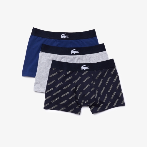 Pack of 3 Plain and Printed Casual Boxer Briefs