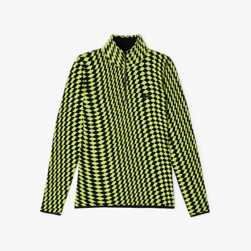 Women's Lacoste Two-Tone Jacquard Zipped Sweater