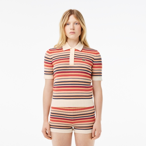 Striped Cotton Jacquard Polo Shirt 