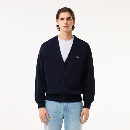 Men’s Lacoste V-neck Organic Cotton Cardigan