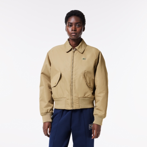 Oversized Logo Back Nylon Bomber Jacket