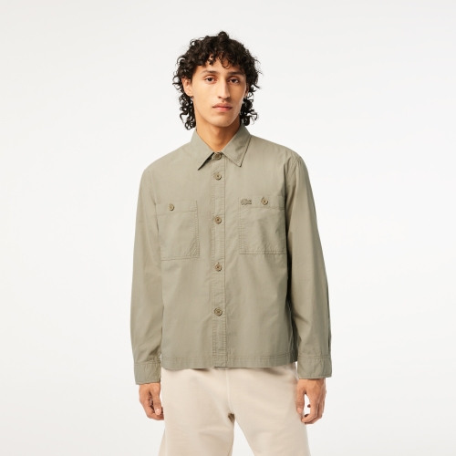 Unisex Lacoste Striped Crocodile Embroidery Shirt