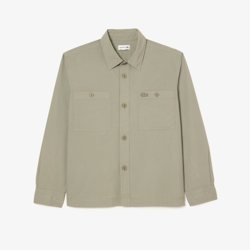 Unisex Lacoste Striped Crocodile Embroidery Shirt