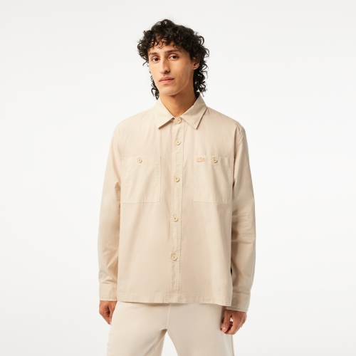 Unisex Lacoste Striped Crocodile Embroidery Shirt