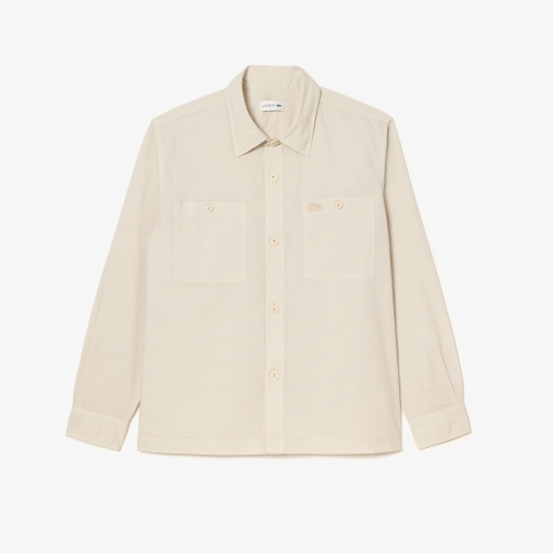 Unisex Lacoste Striped Crocodile Embroidery Shirt