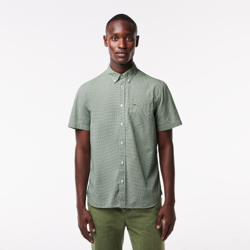Short Sleeved Regular Fit Gingham Print Shirt 