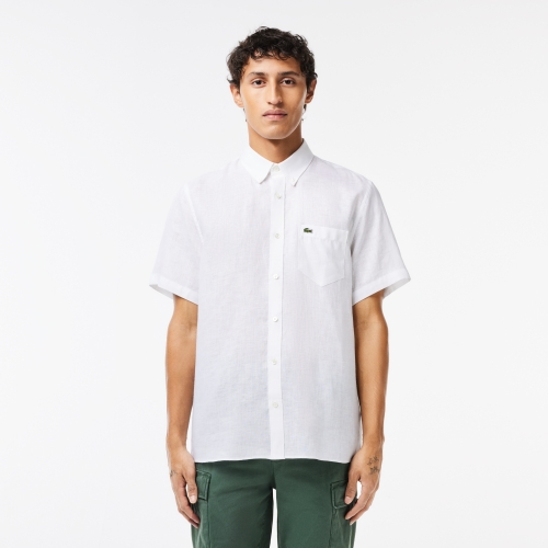 Men’s Lacoste Short Sleeve Linen Shirt