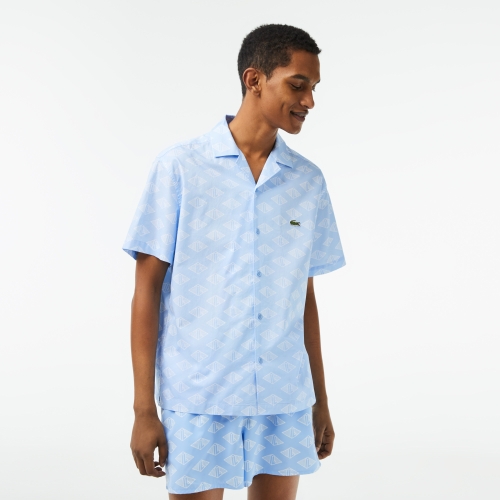 Men's Lacoste Short Sleeve Monogram Print Shirt
