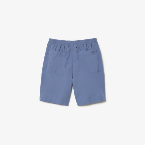 Relaxed Fit Washed Effect Elastic Bermuda Shorts