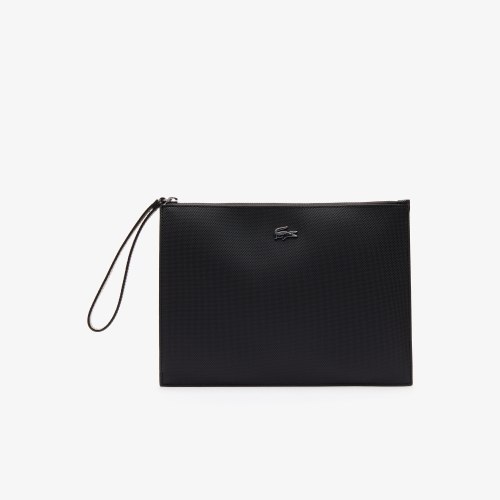 Unisex Anna Coated Piqué Canvas Zip Clutch