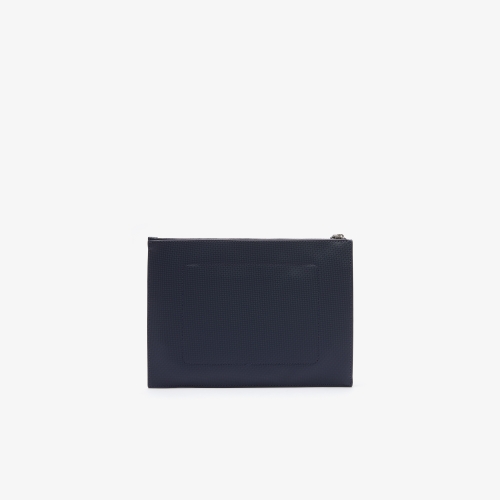 Unisex Anna Coated Piqué Canvas Zip Clutch