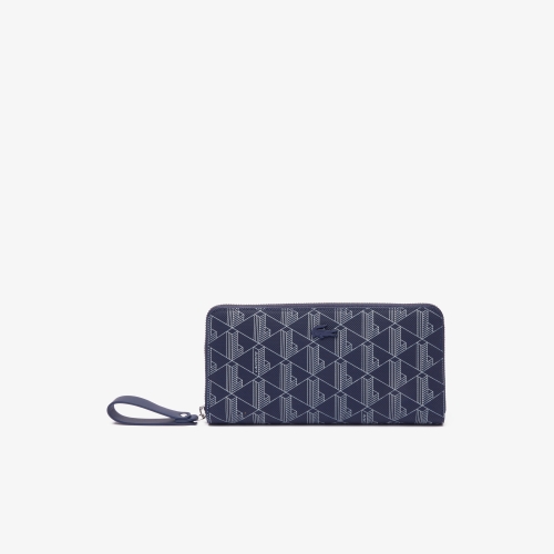 Women's Lacoste Monogram Print Zip Wallet
