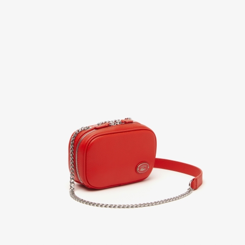 Women’s Lacoste Top Grain Leather Square Shoulder Bag 