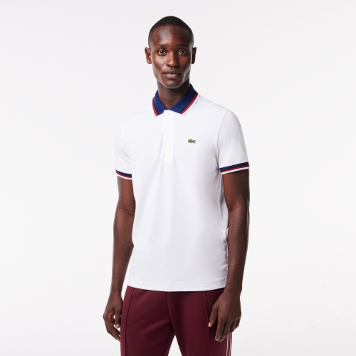 Contrast Collar and Cuff Stretch Polo Shirt