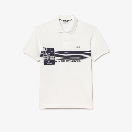 French Made Original L.12.12 Print Polo Shirt  