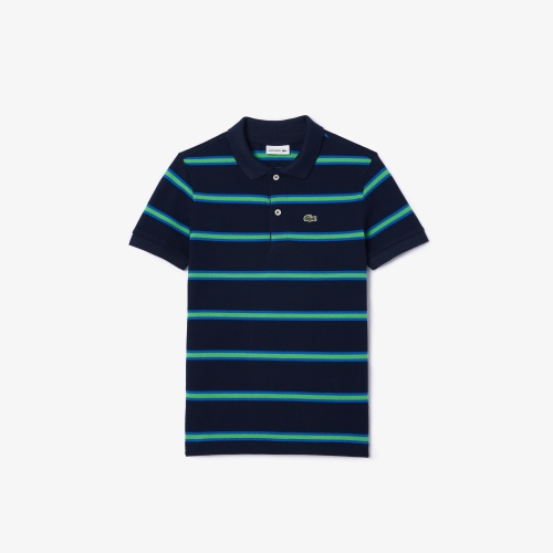 Boys' Lacoste Striped Piqué Polo Shirt