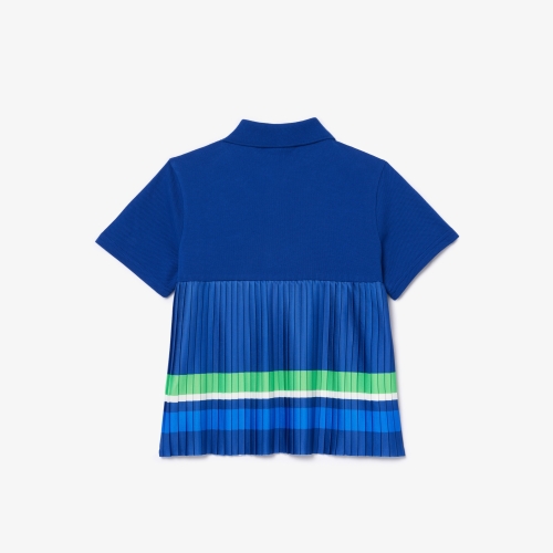 Pleated Hem Piqué Polo Shirt 