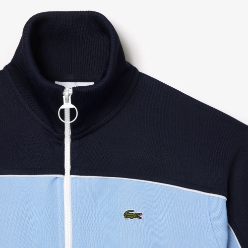 Zipped colourblock Cotton Pique Sweatshirt