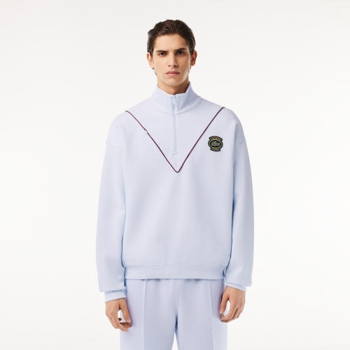 Loose Fit Zip Neck Piqué Jogger Sweatshirt