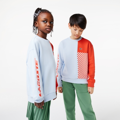 Kids' Lacoste Organic Cotton Colourblock Sweatshirt
