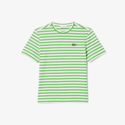 Women's Lacoste Loose Fit Striped Cotton Jersey T-Shirt