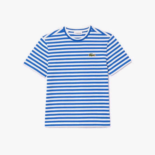 Women's Lacoste Loose Fit Striped Cotton Jersey T-Shirt