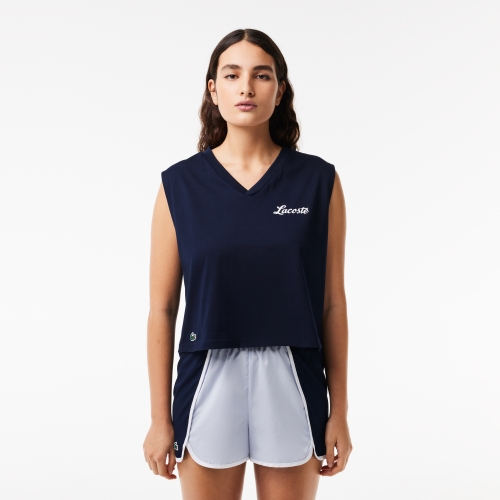 Ultra-Dry Lacoste Print Sport Crop Top 