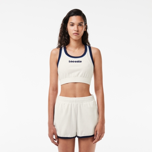 Contrast Embroidered Terry Bralette