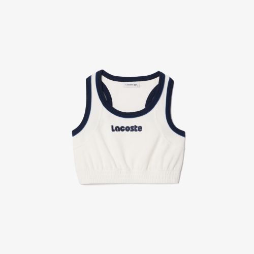Contrast Embroidered Terry Bralette