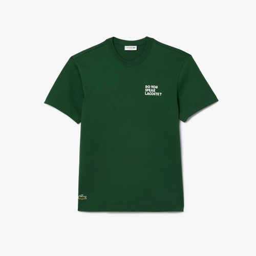 Cotton Piqué Effect Slogan Back T-shirt