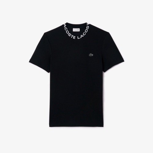 Jacquard Rib Knit Collar Pique T-shirt