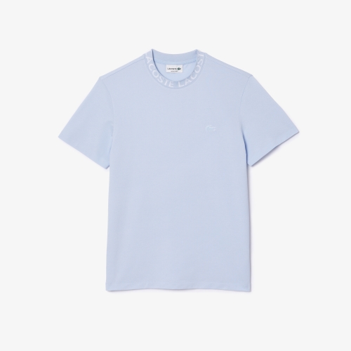 Jacquard Rib Knit Collar Pique T-shirt