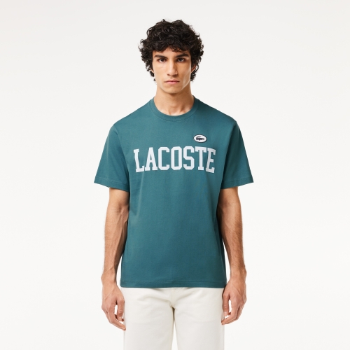 Cotton Contrast Print and Badge T-shirt