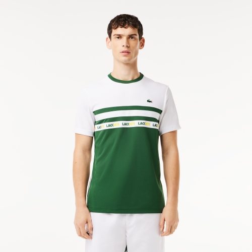 Ultra-Dry Logo Stripe Piqué Tennis T-shirt
