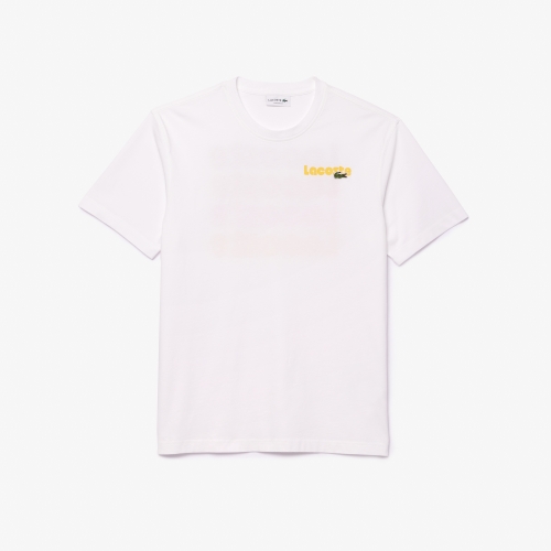 Washed Effect Ombré Lacoste Print T-shirt