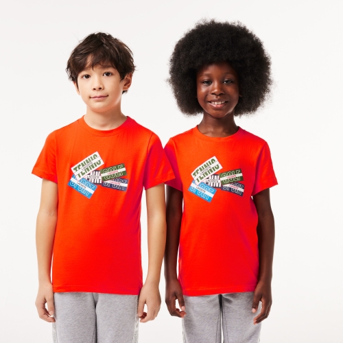 Cotton Badge Print T-shirt 